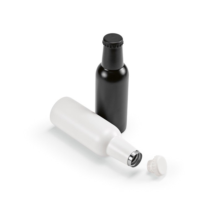 Botella estilo cerveza de acero inoxidable con tapón antigoteo 350ml color negro Botella estilo cerveza de acero inoxidable con tapón antigoteo 350ml color negro