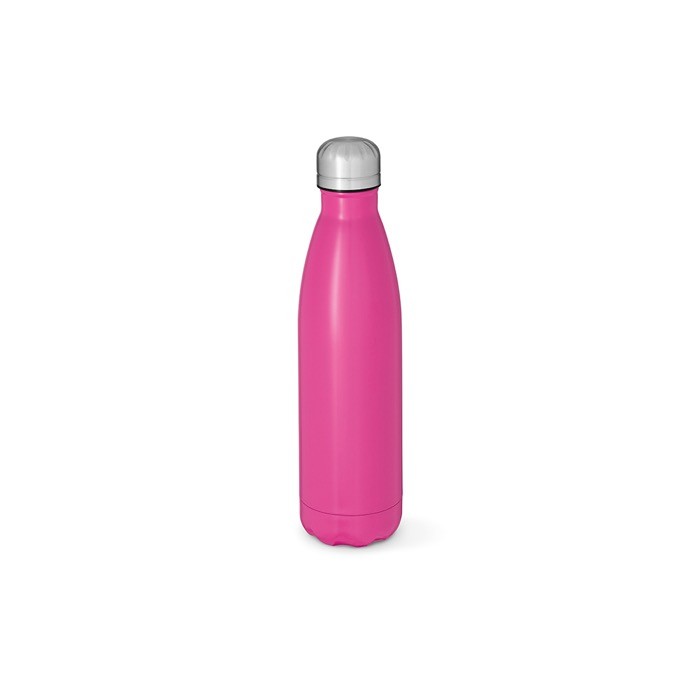 Botella de acero inoxidable reciclado con tapón antigoteo 500ml color fucsia