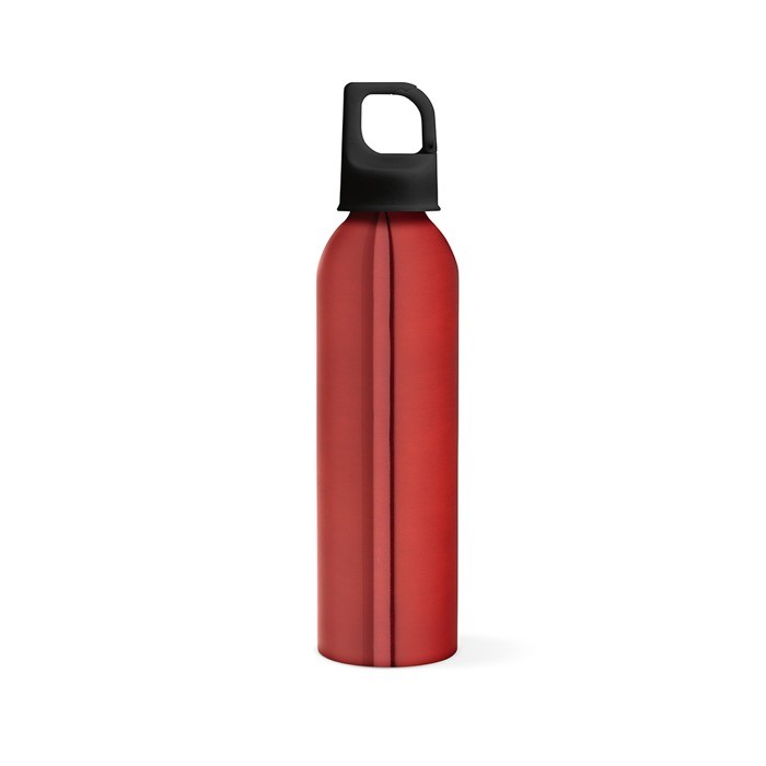 Botella de aluminio reciclado con tapón tipo mosquetón 660ml color rojo Botella de aluminio reciclado con tapón tipo mosquetón 660ml color rojo