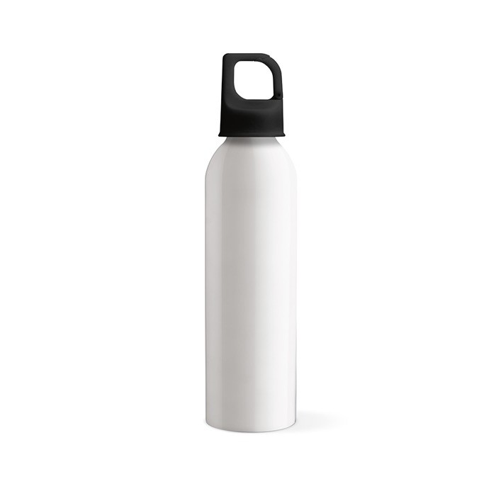 Botella de aluminio reciclado con tapón tipo mosquetón 660ml color blanco Botella de aluminio reciclado con tapón tipo mosquetón 660ml color blanco