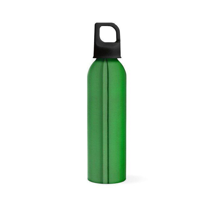 Botella de aluminio reciclado con tapón tipo mosquetón 660ml color verde Botella de aluminio reciclado con tapón tipo mosquetón 660ml color verde