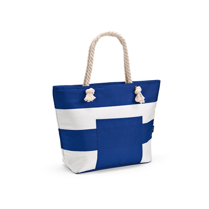 Bolsa isotérmica de RPET con asas de algodón reciclado 15L color azul real Bolsa isotérmica de RPET con asas de algodón reciclado 15L color azul real