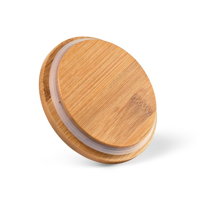 Bote cerámico de cocina con tapa de bambú 900ml color blanco cuarta vista Bote cerámico de cocina con tapa de bambú 900ml color blanco cuarta vista