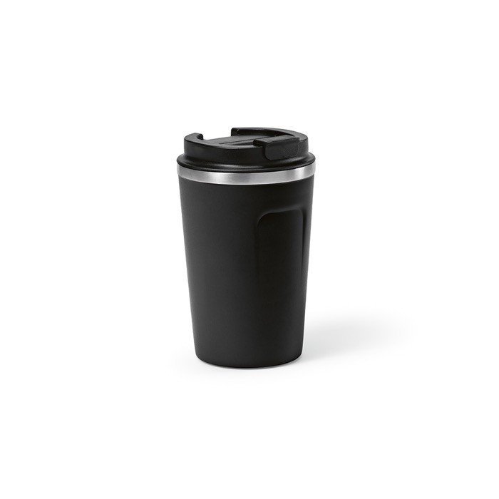Vaso térmico sostenible de acero inoxidable reciclado de 400ml color negro Vaso térmico sostenible de acero inoxidable reciclado de 400ml color negro
