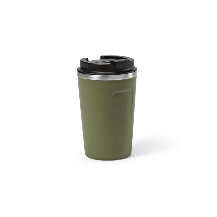 Vaso térmico sostenible de acero inoxidable reciclado de 400ml color verde militar Vaso térmico sostenible de acero inoxidable reciclado de 400ml color verde militar