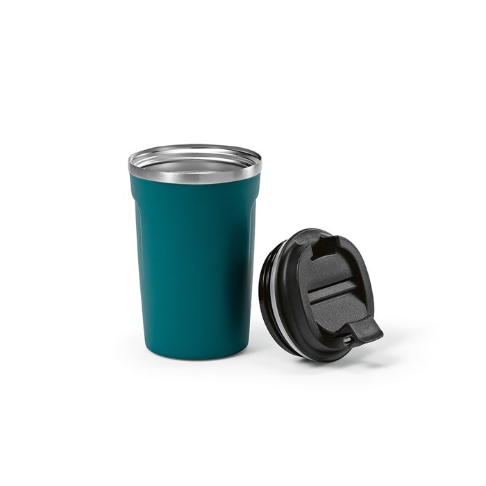 Vaso térmico sostenible de acero inoxidable reciclado de 400ml color azul petróleo segunda vista Vaso térmico sostenible de acero inoxidable reciclado de 400ml color azul petróleo segunda vista