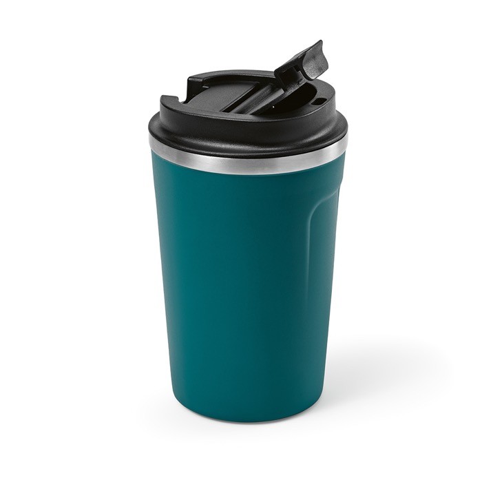 Vaso térmico sostenible de acero inoxidable reciclado de 400ml color azul petróleo tercera vista Vaso térmico sostenible de acero inoxidable reciclado de 400ml color azul petróleo tercera vista