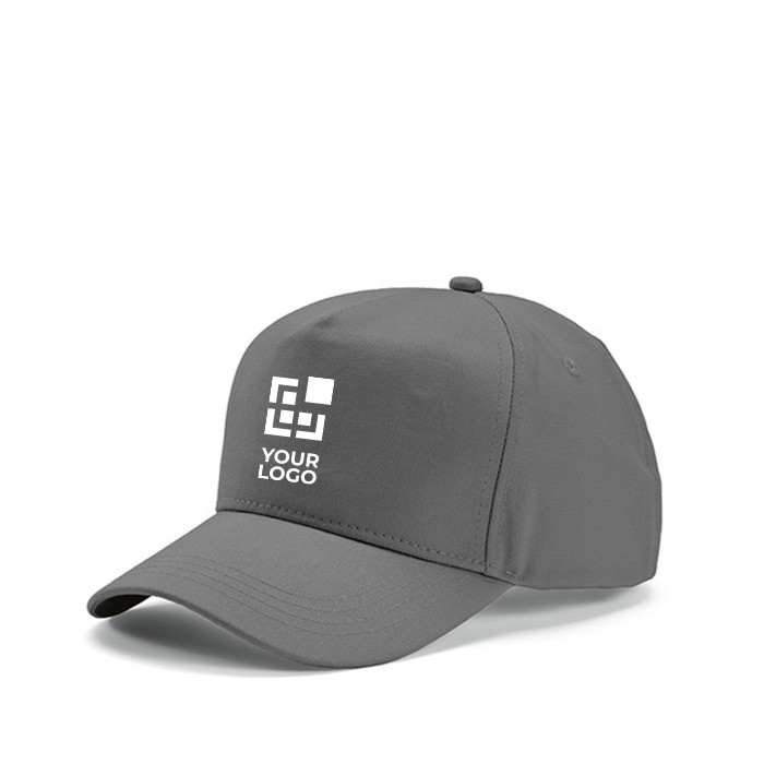 Gorra de algodón reciclado con hebilla trasera y 5 paneles 280 g/m2 vista principal