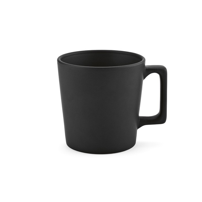 Taza de cerámica con acabado mate disponible en colores vivos 310ml color negro Taza de cerámica con acabado mate disponible en colores vivos 310ml color negro