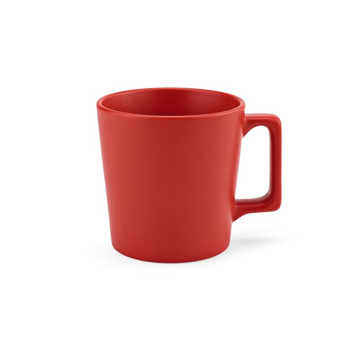 Taza de cerámica con acabado mate disponible en colores vivos 310ml color rojo Taza de cerámica con acabado mate disponible en colores vivos 310ml color rojo