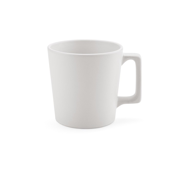 Taza de cerámica con acabado mate disponible en colores vivos 310ml color blanco Taza de cerámica con acabado mate disponible en colores vivos 310ml color blanco