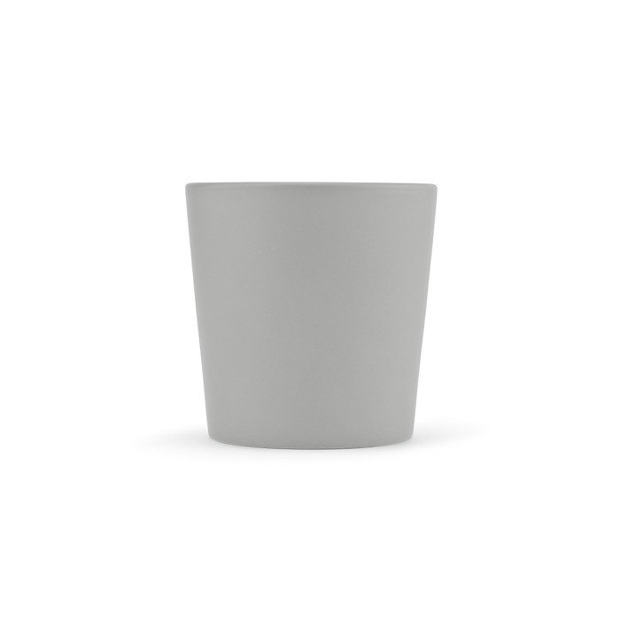 Taza de cerámica con acabado mate disponible en colores vivos 310ml color gris claro vista trasera Taza de cerámica con acabado mate disponible en colores vivos 310ml color gris claro vista trasera