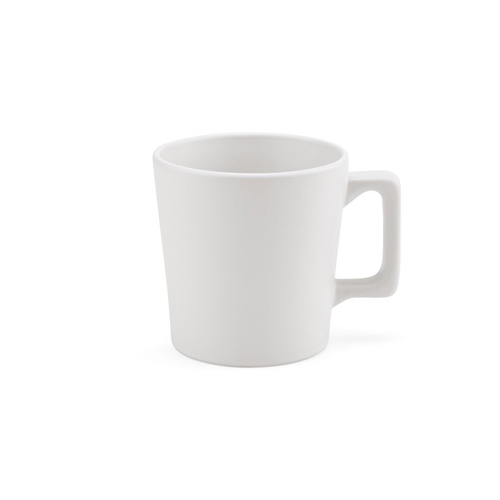 Taza de cerámica con acabado mate disponible en colores vivos 220ml color blanco