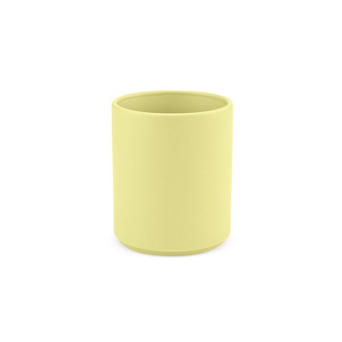 Taza de cerámica con elegante acabado mate sin asas 210ml color amarillo