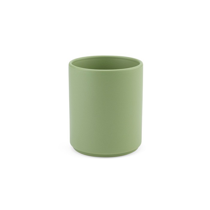 Taza de cerámica con elegante acabado mate sin asas 210ml color verde jaspeado