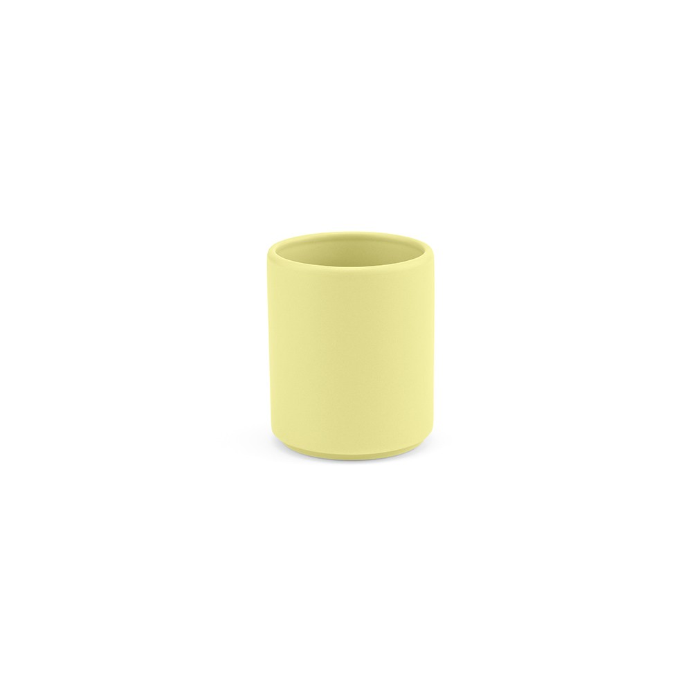 Taza de cerámica con elegante acabado mate sin asas 60ml color amarillo