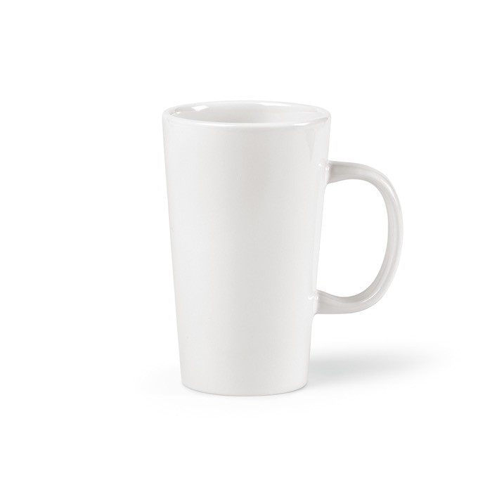 Taza con cuerpo de cerámica y asa grande 270ml color blanco