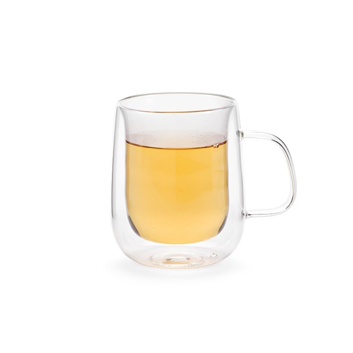 Taza de vidrio de borosilicato con doble pared 400ml color transparente segunda vista