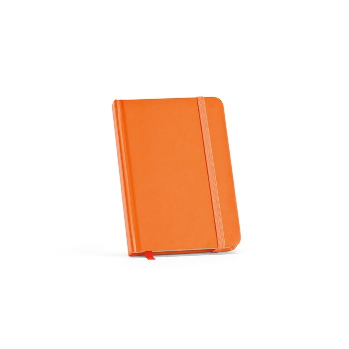 Libreta con tapa dura de papel reciclado A6 hojas a rayas color naranja