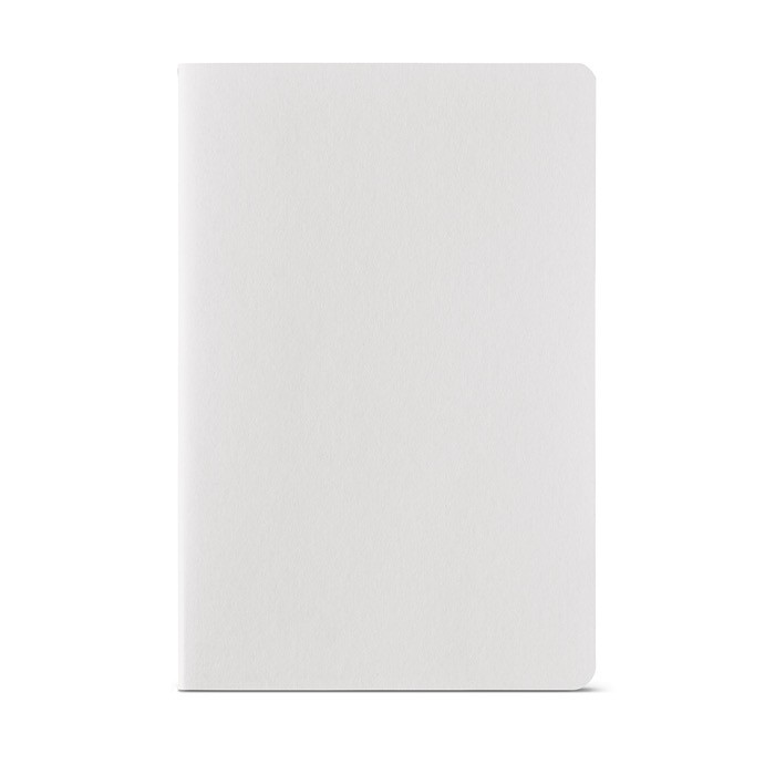 Libreta con cubierta de cartón reciclado A5 hojas a rayas color blanco vista frontal