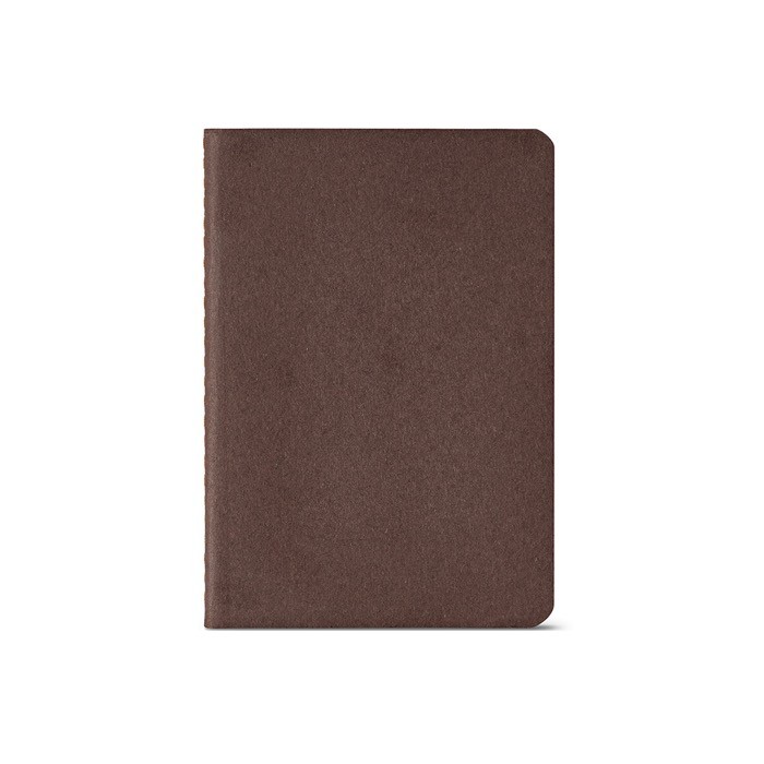 Libreta con cubierta de cartón reciclado A6 hojas a rayas color marrón vista frontal Libreta con cubierta de cartón reciclado A6 hojas a rayas color marrón vista frontal