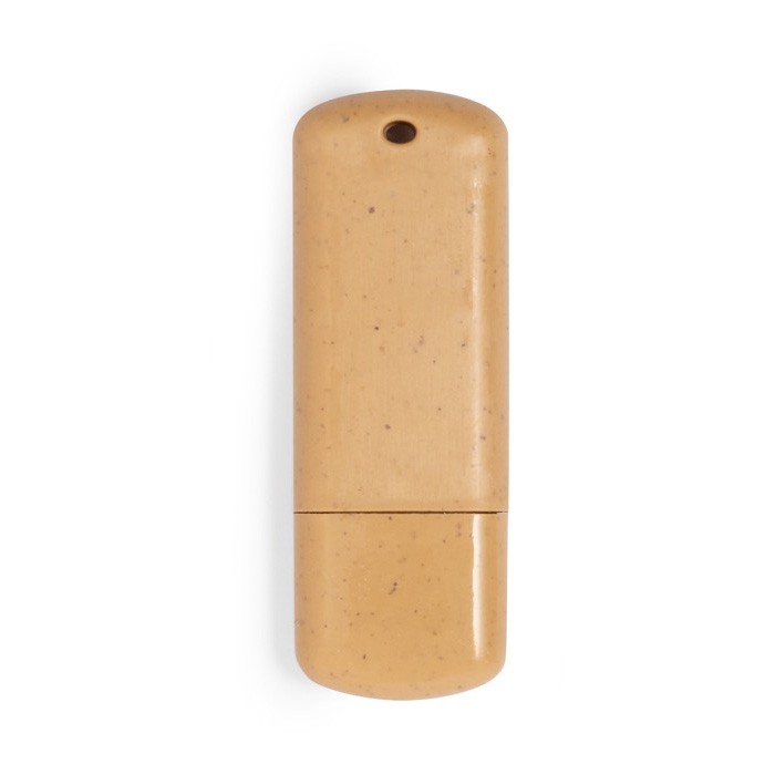 Memoria USB hecha de caña de trigo con logo a todo color vista segunda Memoria USB hecha de caña de trigo con logo a todo color vista segunda