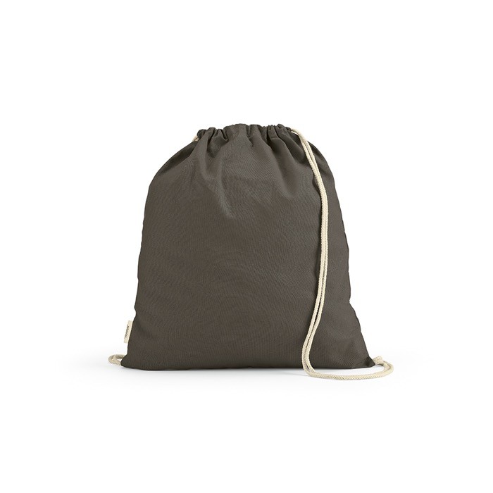 Mochila ecológica de cuerdas de algodón reciclado y RPET 140 g/m2 color gris Mochila ecológica de cuerdas de algodón reciclado y RPET 140 g/m2 color gris