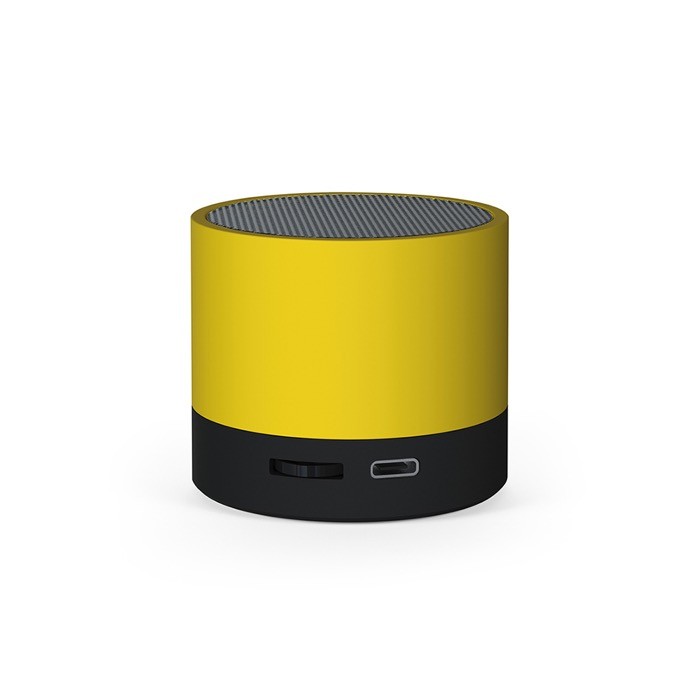 Altavoz portátil de plástico reciclado con batería de 300 mAh color amarillo
