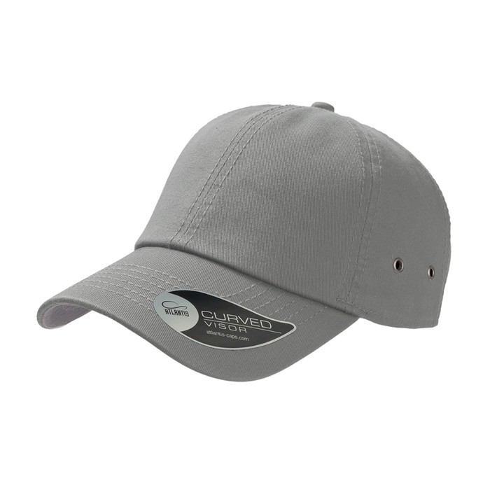Gorra de béisbol de algodón de sarga con ojales de metal 250 g/m2 color gris claro Gorra de béisbol de algodón de sarga con ojales de metal 250 g/m2 color gris claro