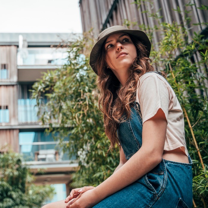 Gorro de algodón de pescador de talla única con 8 filas 180 g/m2 color verde oliva vista 2