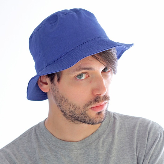 Gorro de algodón de pescador de talla única con 8 filas 180 g/m2 color azul real vista 1