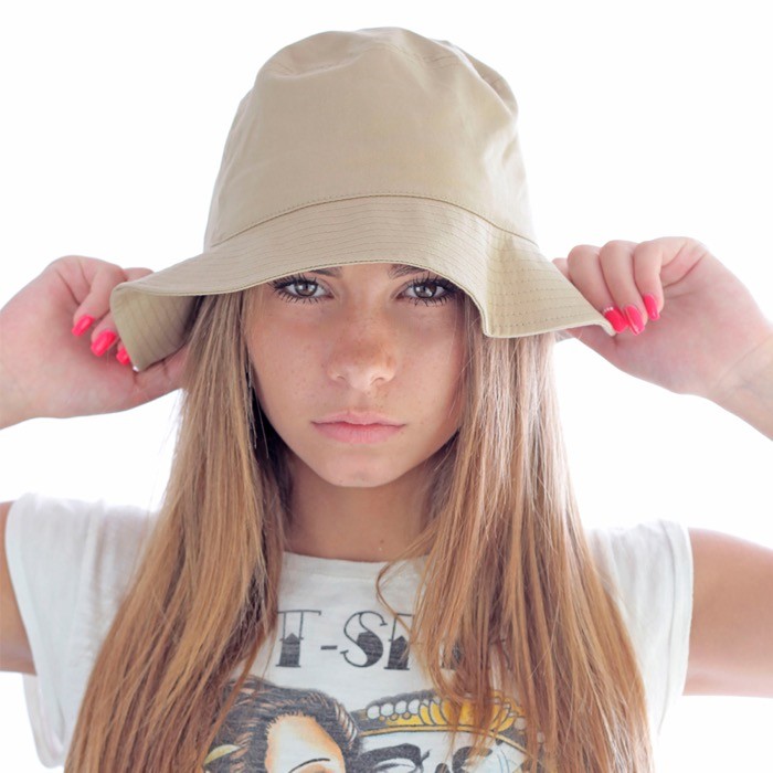 Gorro de algodón de pescador de talla única con 8 filas 180 g/m2 color beige vista 1