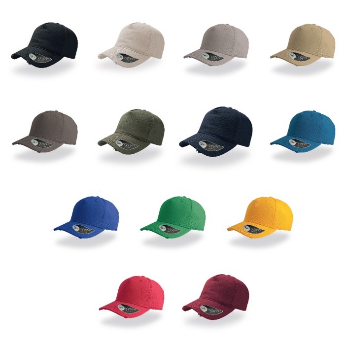 Gorra de algodón destruido con 5 paneles y cierre con hebilla vista 1 Gorra de algodón destruido con 5 paneles y cierre con hebilla vista 1