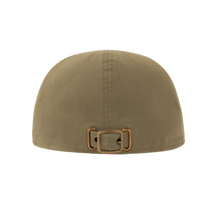 Boina de estilo retro de algodón reciclado y orgánico de 260 g/m2 color caqui vista detalle 2 Boina de estilo retro de algodón reciclado y orgánico de 260 g/m2 color caqui vista detalle 2