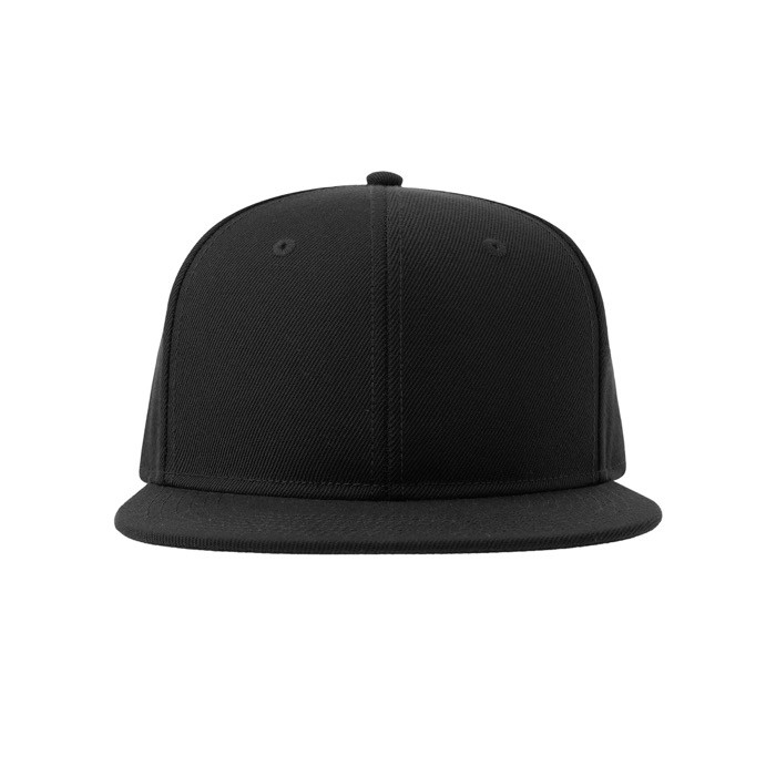 Gorra infantil de poliéster reciclado con visera plana 300 g/m2 color negro vista detalle 6