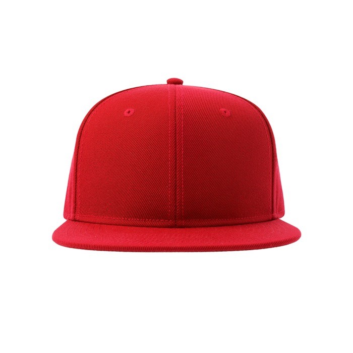 Gorra infantil de poliéster reciclado con visera plana 300 g/m2 color rojo vista detalle 6