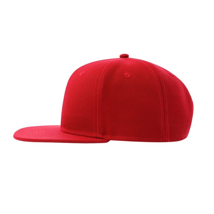 Gorra infantil de poliéster reciclado con visera plana 300 g/m2 color rojo