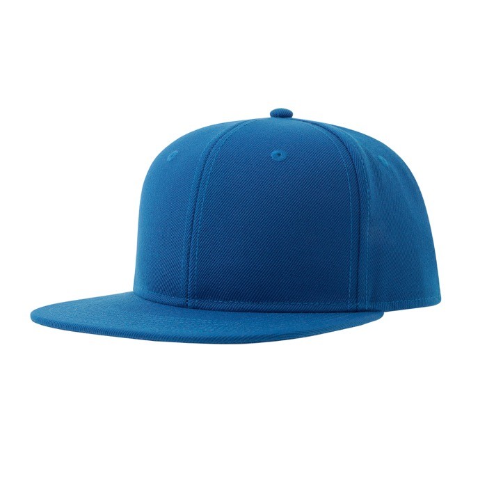 Gorra infantil de poliéster reciclado con visera plana 300 g/m2 color azul real