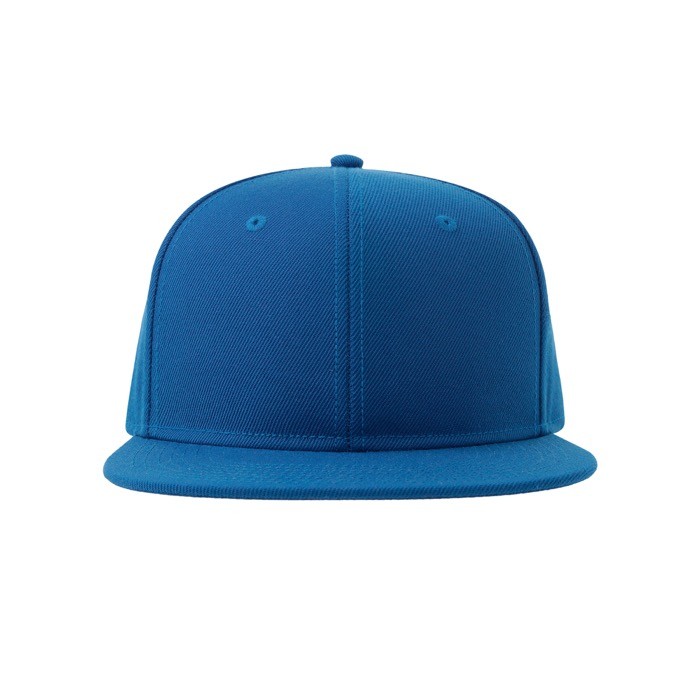 Gorra infantil de poliéster reciclado con visera plana 300 g/m2 color azul real vista detalle 6