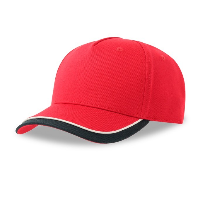 Gorra para niños de algodón orgánico de tipo béisbol de 260 g/m2 color rojo
