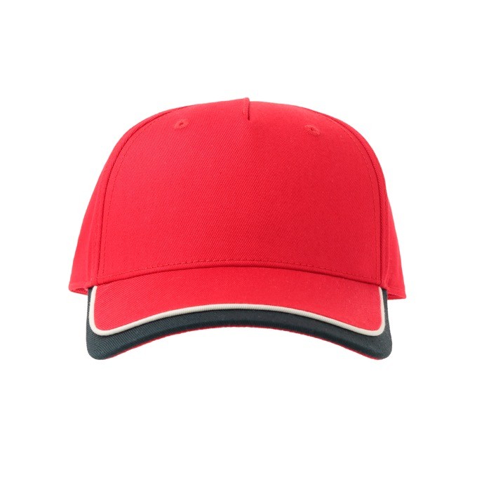 Gorra para niños de algodón orgánico de tipo béisbol de 260 g/m2 color rojo vista detalle 6