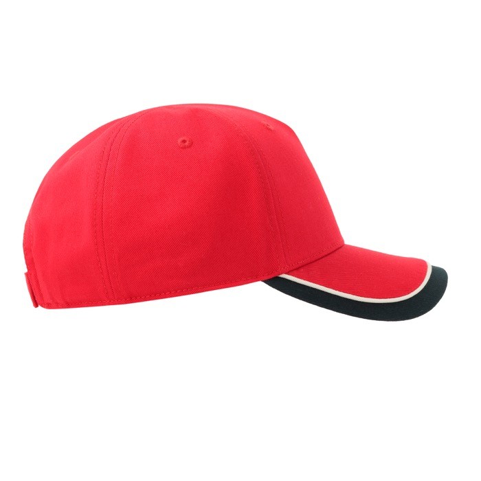 Gorra para niños de algodón orgánico de tipo béisbol de 260 g/m2 color rojo
