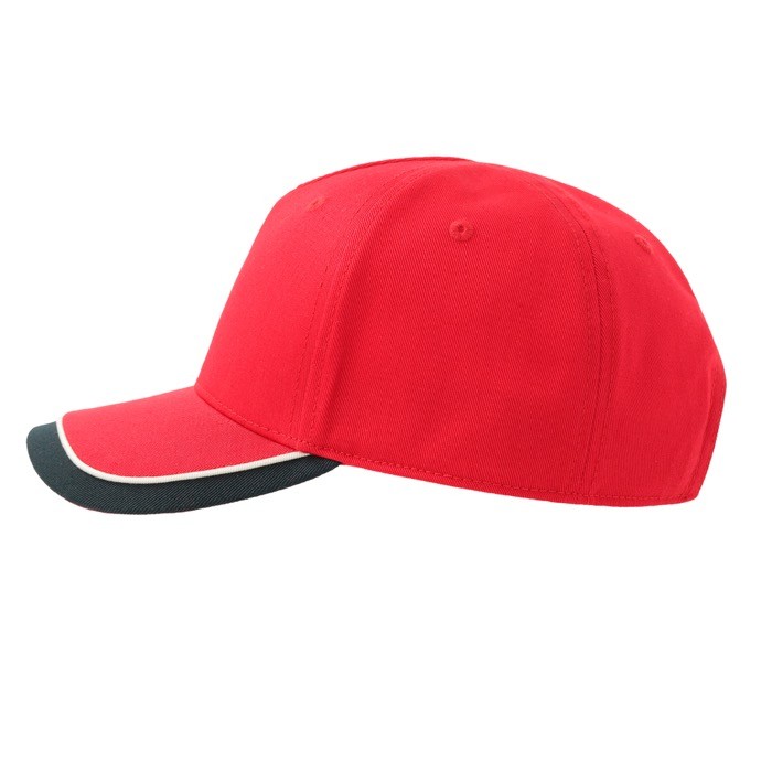 Gorra para niños de algodón orgánico de tipo béisbol de 260 g/m2 color rojo
