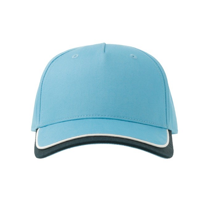Gorra para niños de algodón orgánico de tipo béisbol de 260 g/m2 color azul claro vista detalle 6
