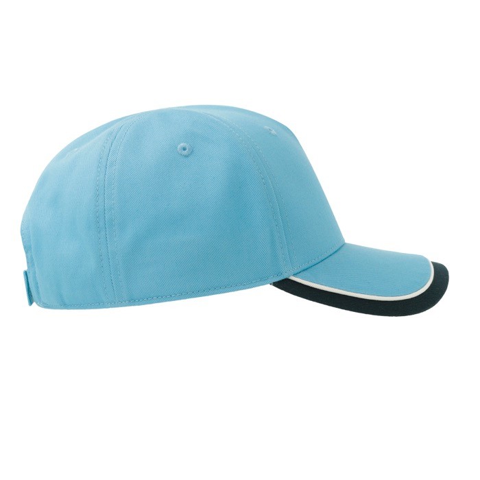 Gorra para niños de algodón orgánico de tipo béisbol de 260 g/m2 color azul claro