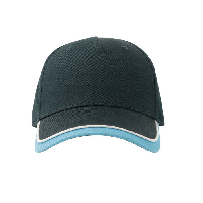 Gorra para niños de algodón orgánico de tipo béisbol de 260 g/m2 color azul marino vista detalle 6