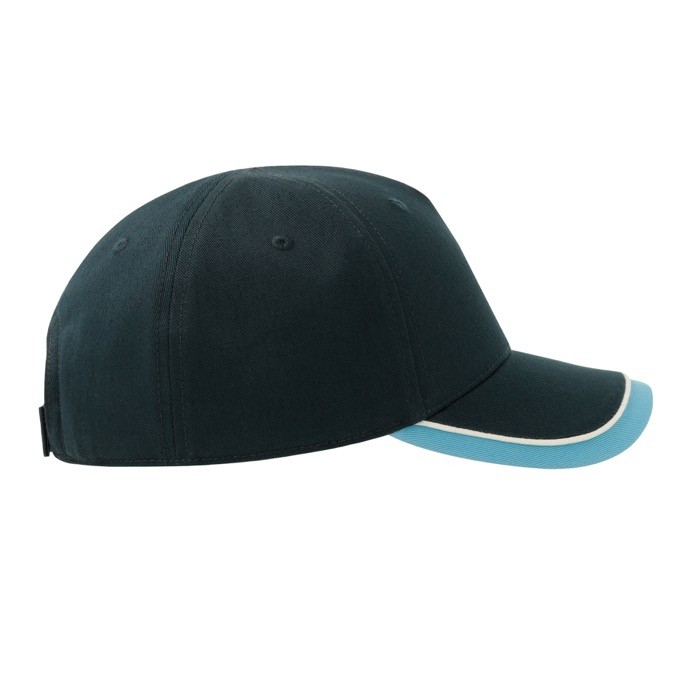 Gorra para niños de algodón orgánico de tipo béisbol de 260 g/m2 color azul marino