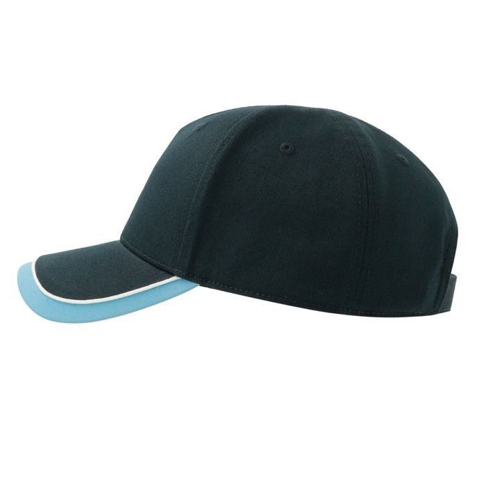 Gorra para niños de algodón orgánico de tipo béisbol de 260 g/m2 color azul marino