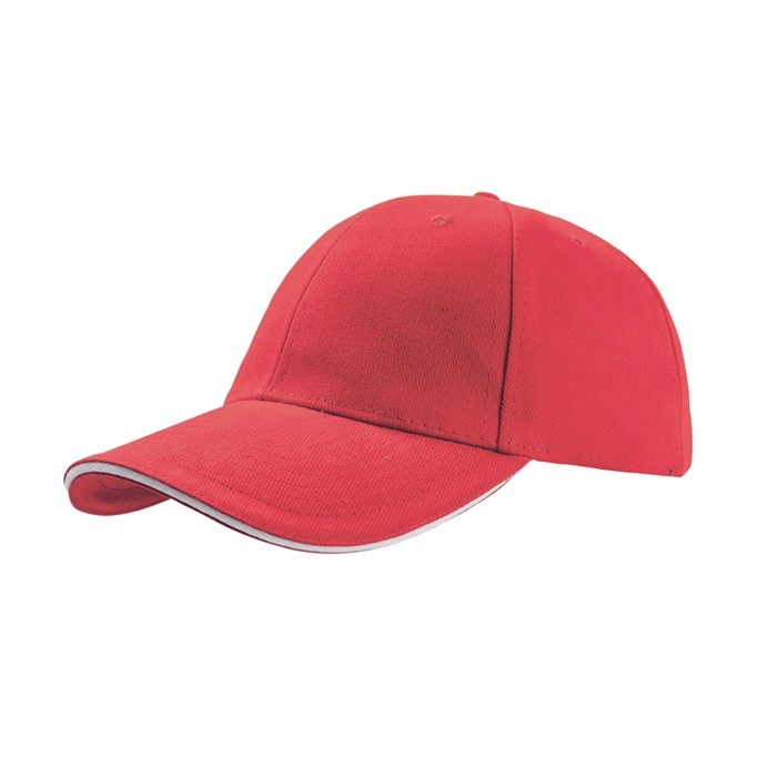 Gorra de algodón de tamaño único con cierre de hebilla 250 g/m2 color rojo