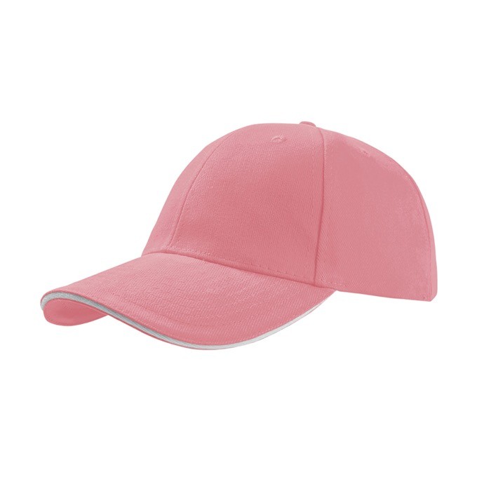Gorra de algodón de tamaño único con cierre de hebilla 250 g/m2 color rosa claro